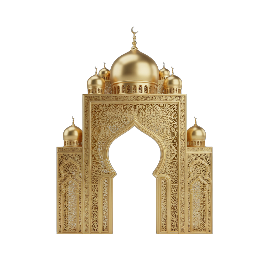 Ornate Golden Islamic Mosque Frame