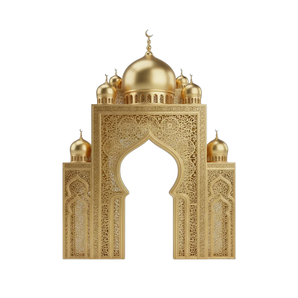 Ornate Golden Islamic Mosque Frame