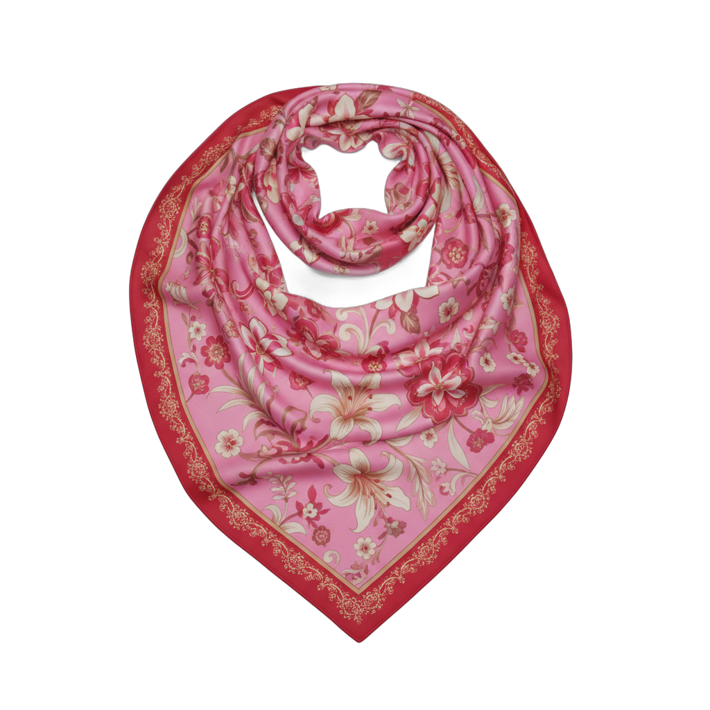 Floral Pattern Pink Scarf