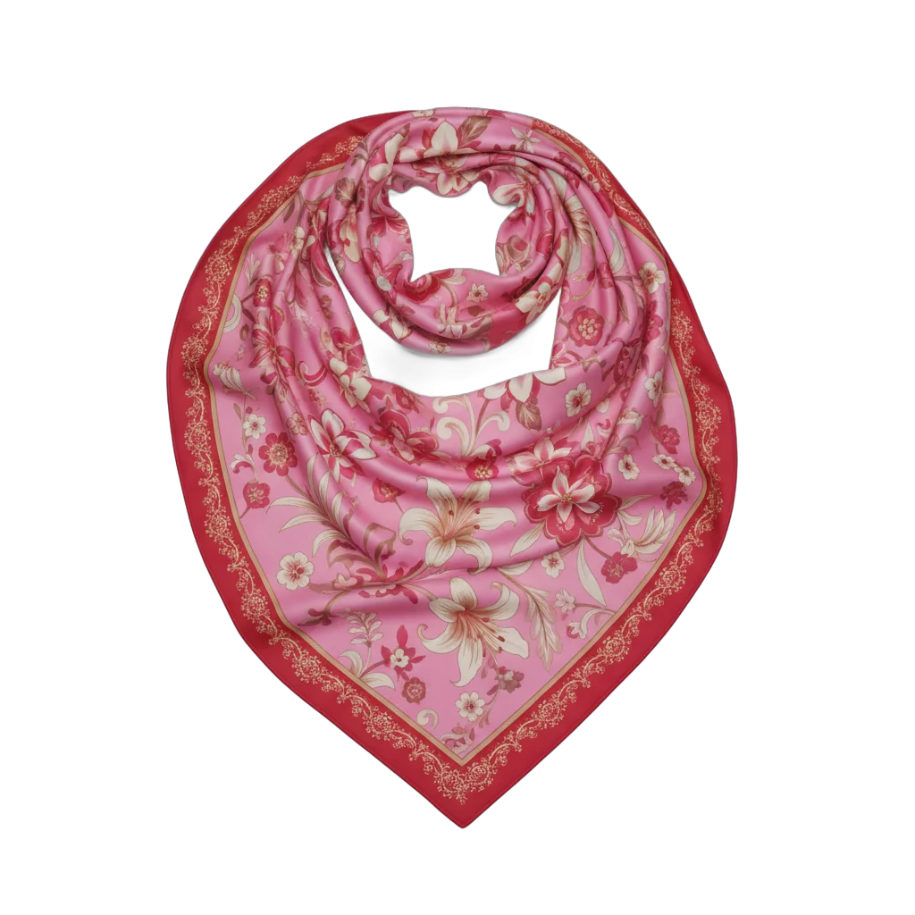Floral Pattern Pink Scarf