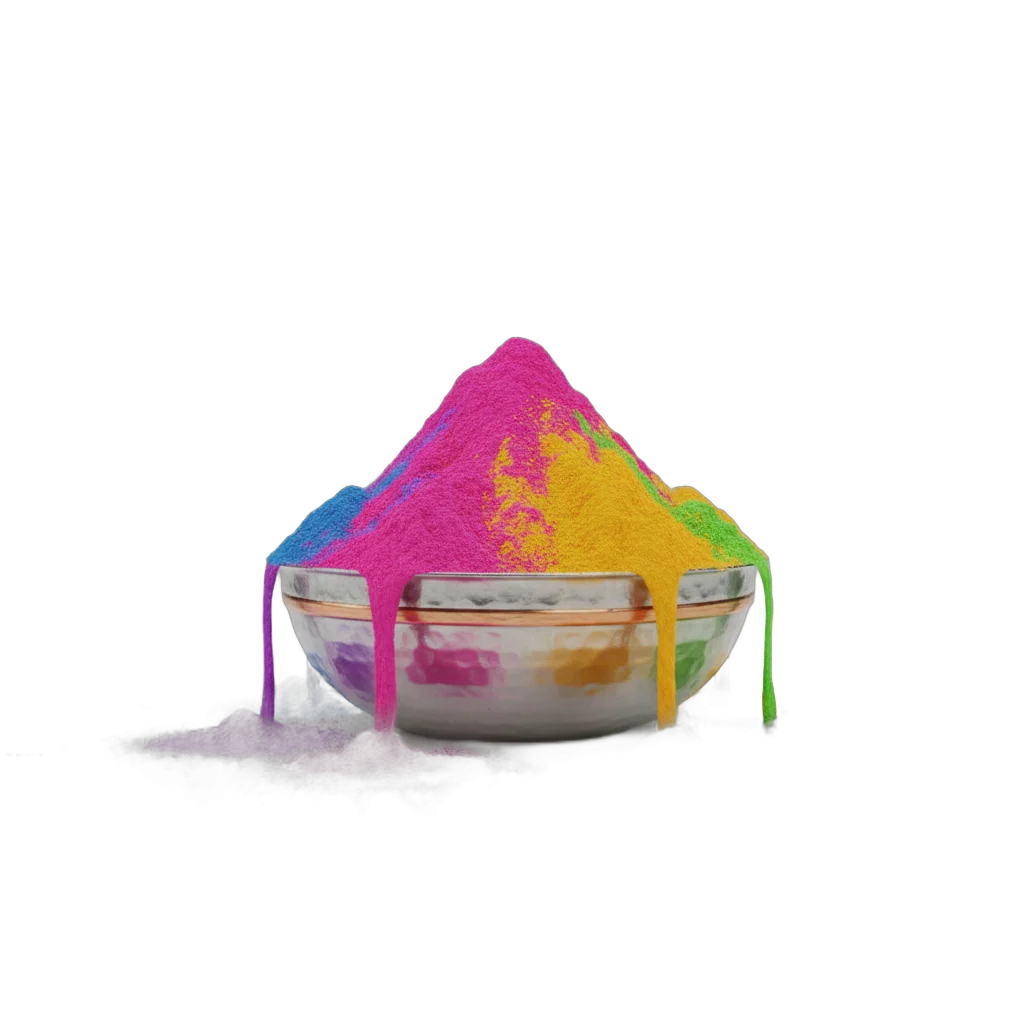 Festive Bowl of Colorful Powders