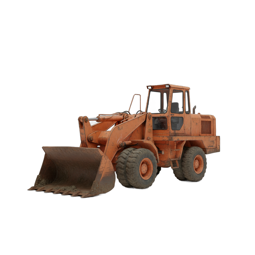 Weathered Orange Rusty Excavator