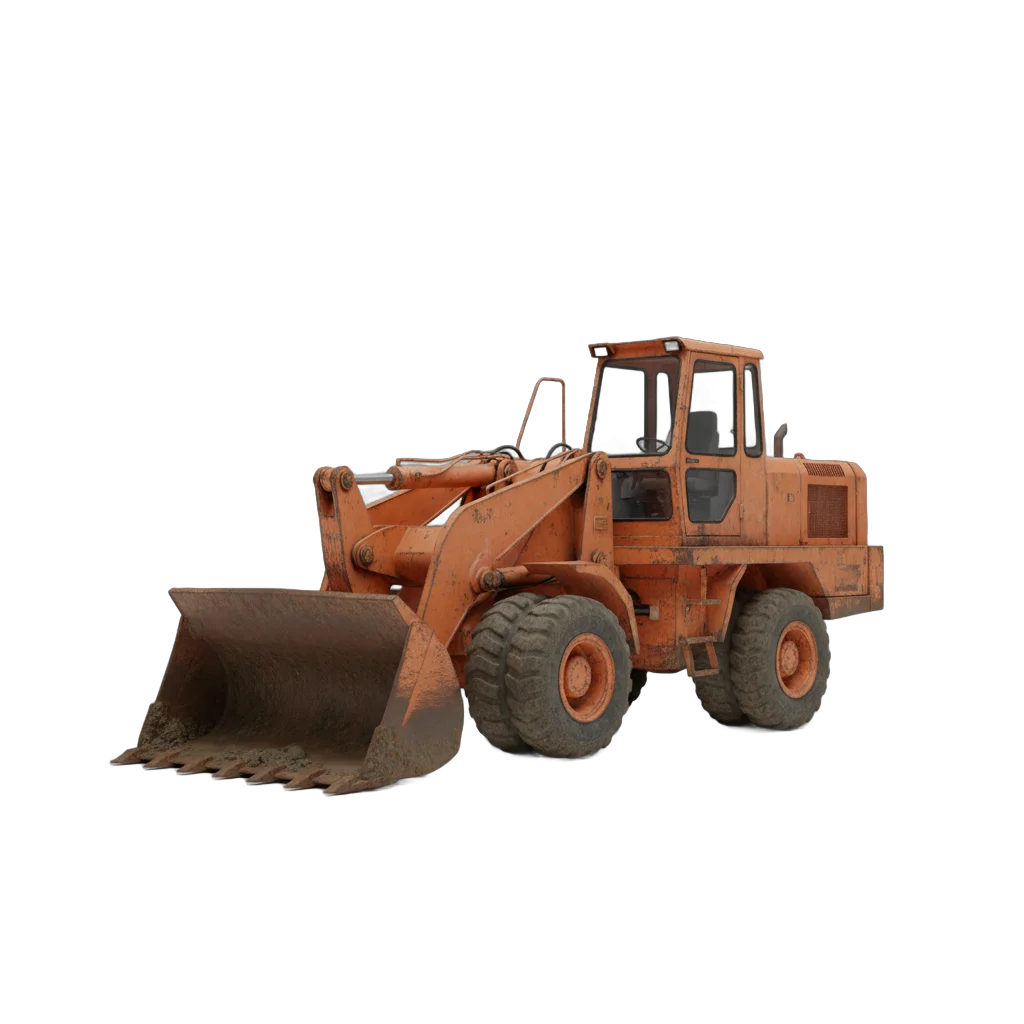 Weathered Orange Rusty Excavator