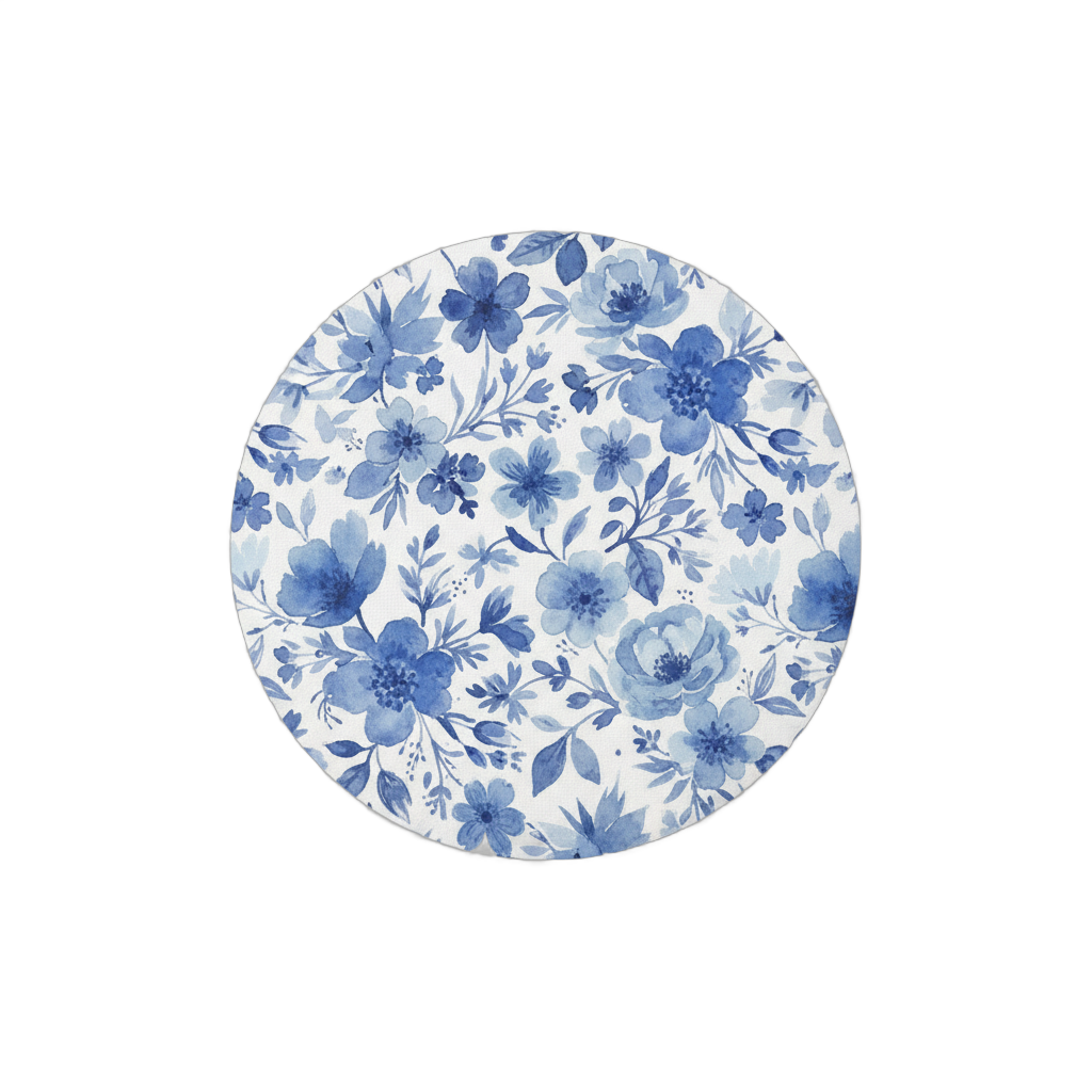 Blue Watercolor Floral Illustration