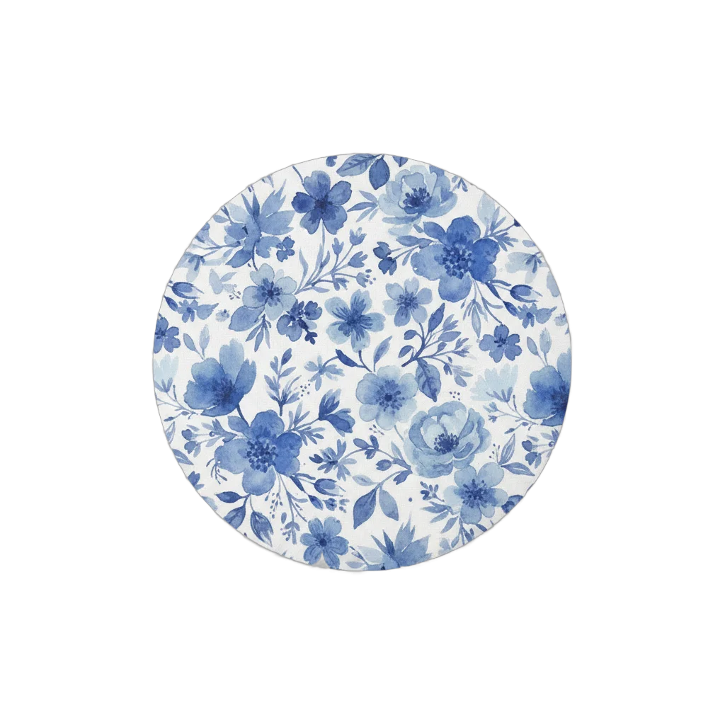 Blue Watercolor Floral Illustration