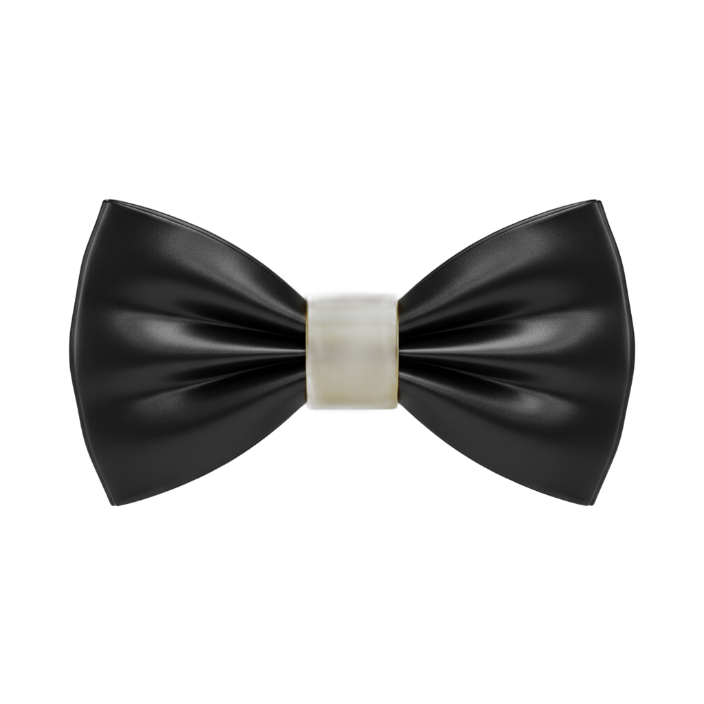 Elegant Black Bow Tie with Gold Band