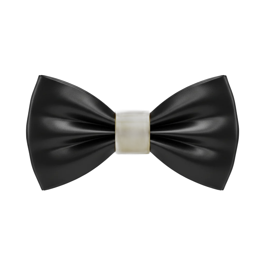 Elegant Black Bow Tie with Gold Band