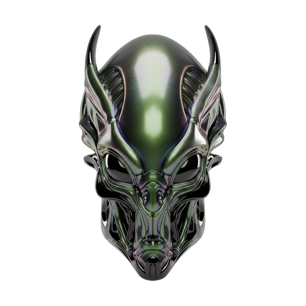 Iridescent Alien Head