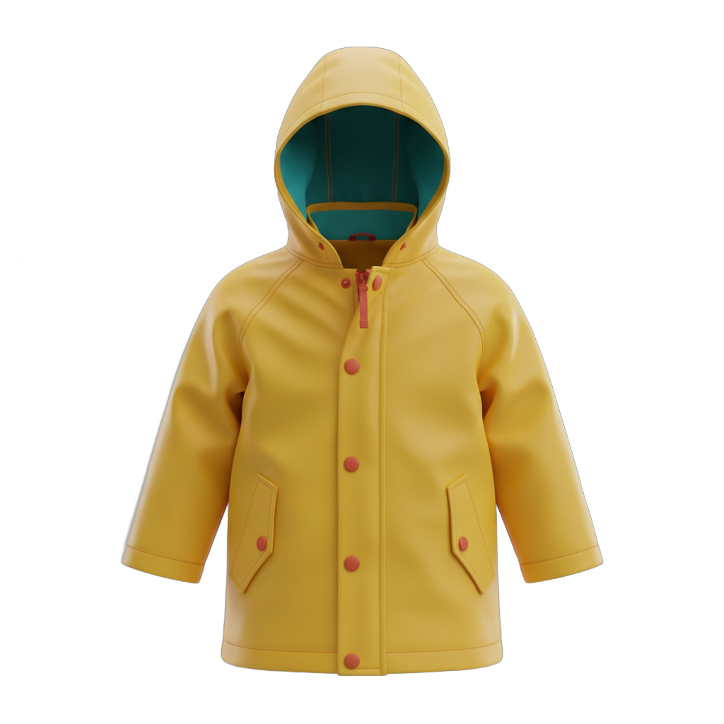 Yellow Kids Raincoat with Hood