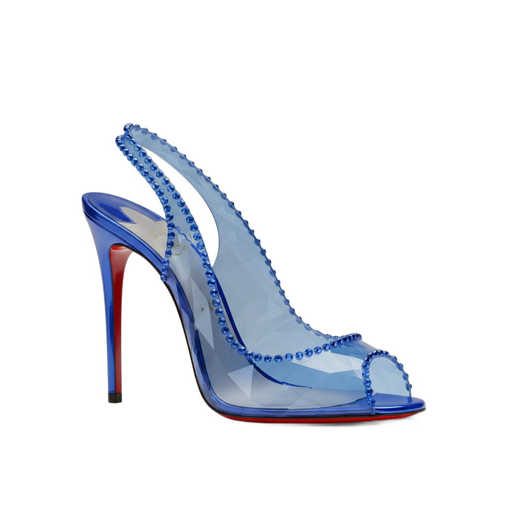 Blue Crystal Slingback Heel